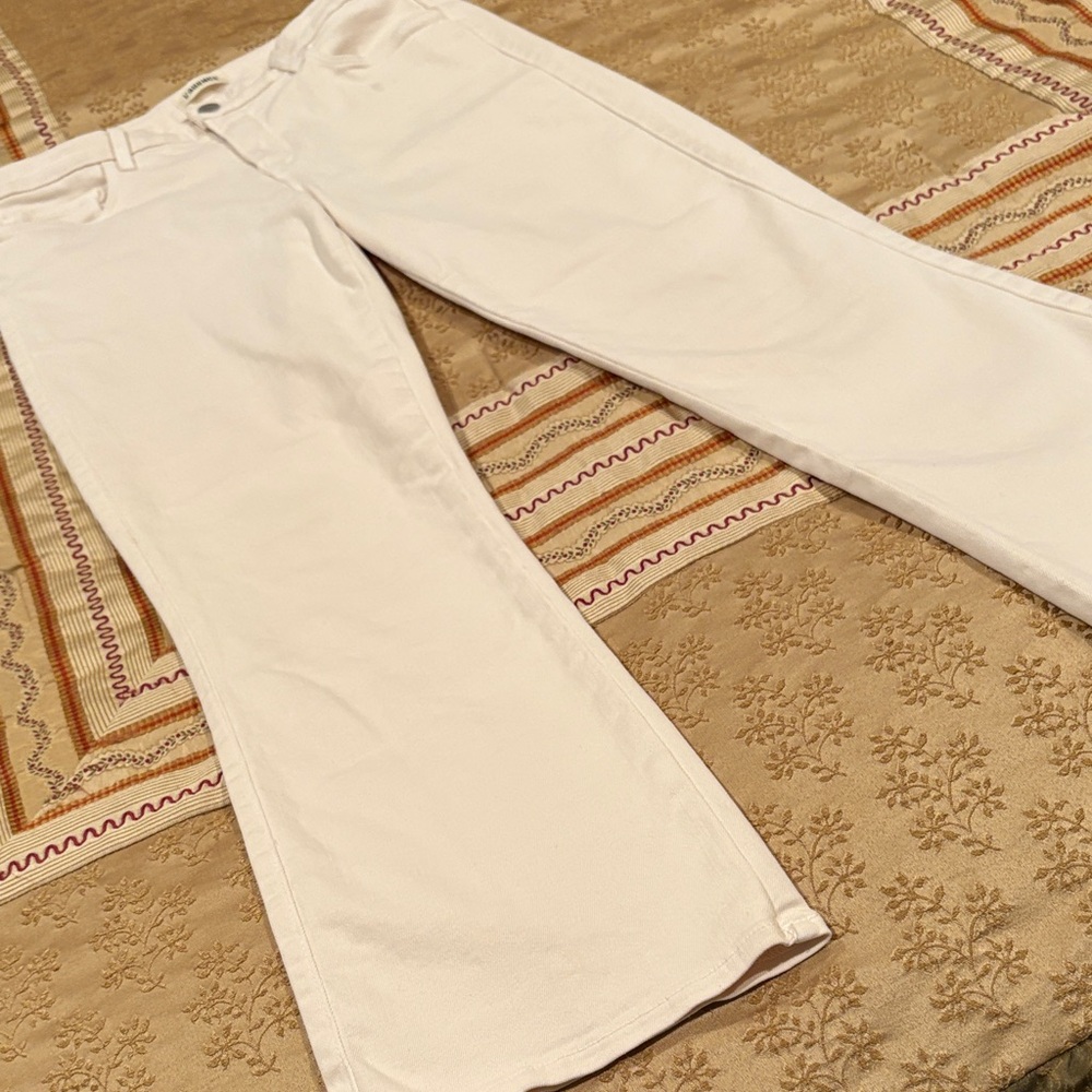 L'AGENCE TATI French Vanilla Pants, High Rise, Cropped, Cotton Blend, 28